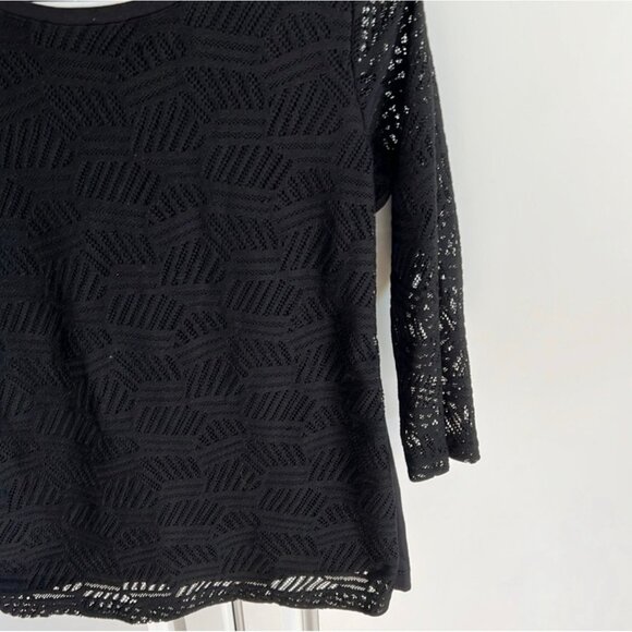 VanHeusen black 3/4 length sleeve shirtSize small - Picture 3 of 5